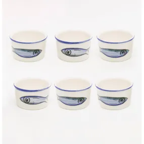 Ceramiche Crescentini Set da 6 coppette gelato Sardine