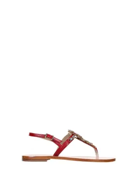 Handmade Red Jewel Sandals